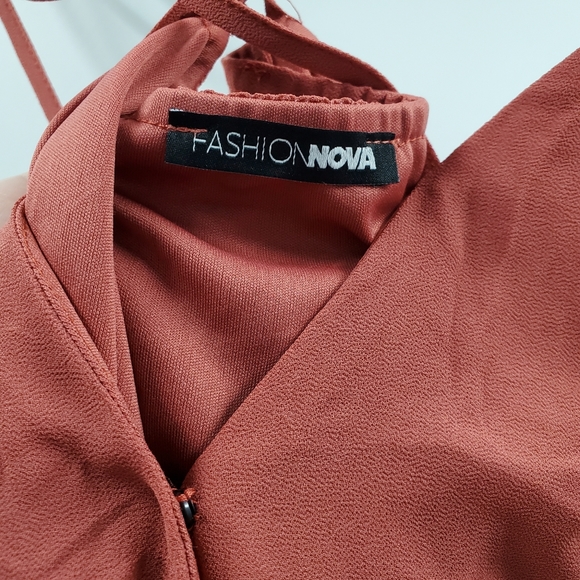 Fashion Nova I'll Take It From Here Cutout Bodysuit Rust Orange - Picture 8 of 9